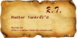 Radler Tankréd névjegykártya